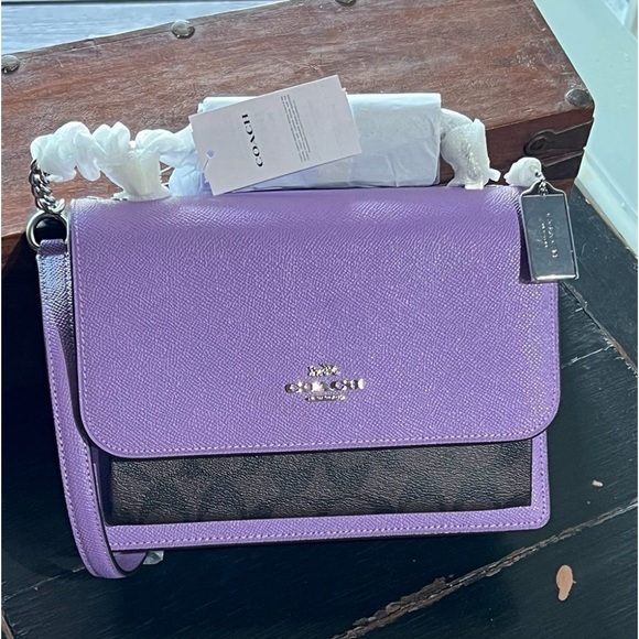 New COACH Klare Crossbody In Signature Canvas Iris/Brown Authentic CL651 - Picture 1 of 13